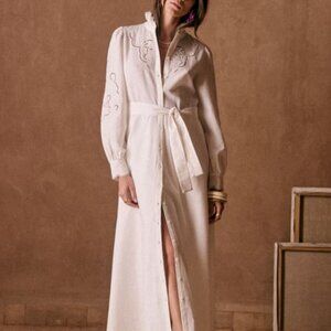 Sezane Magda Dress Écru Crème - Size FR 40/ US 8